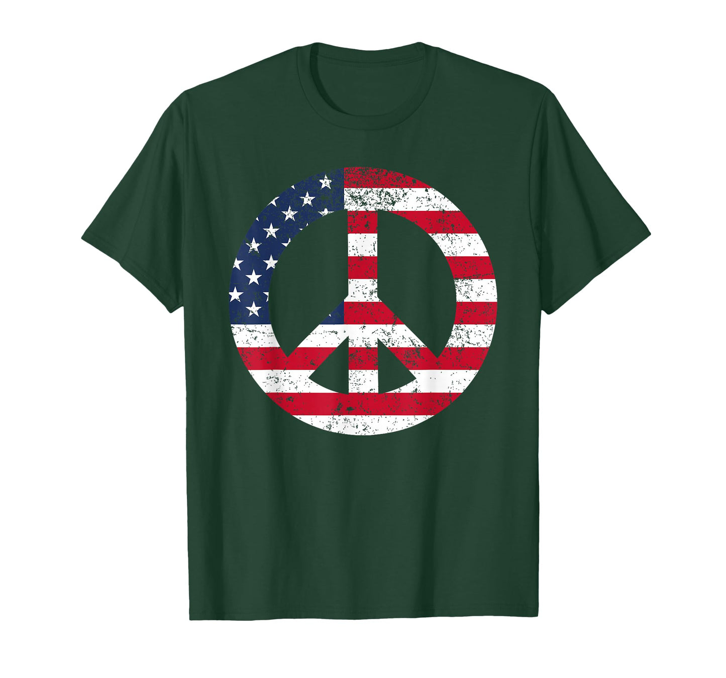 Peace Sign Patriotic USA Flag Peace & Love T-Shirt
