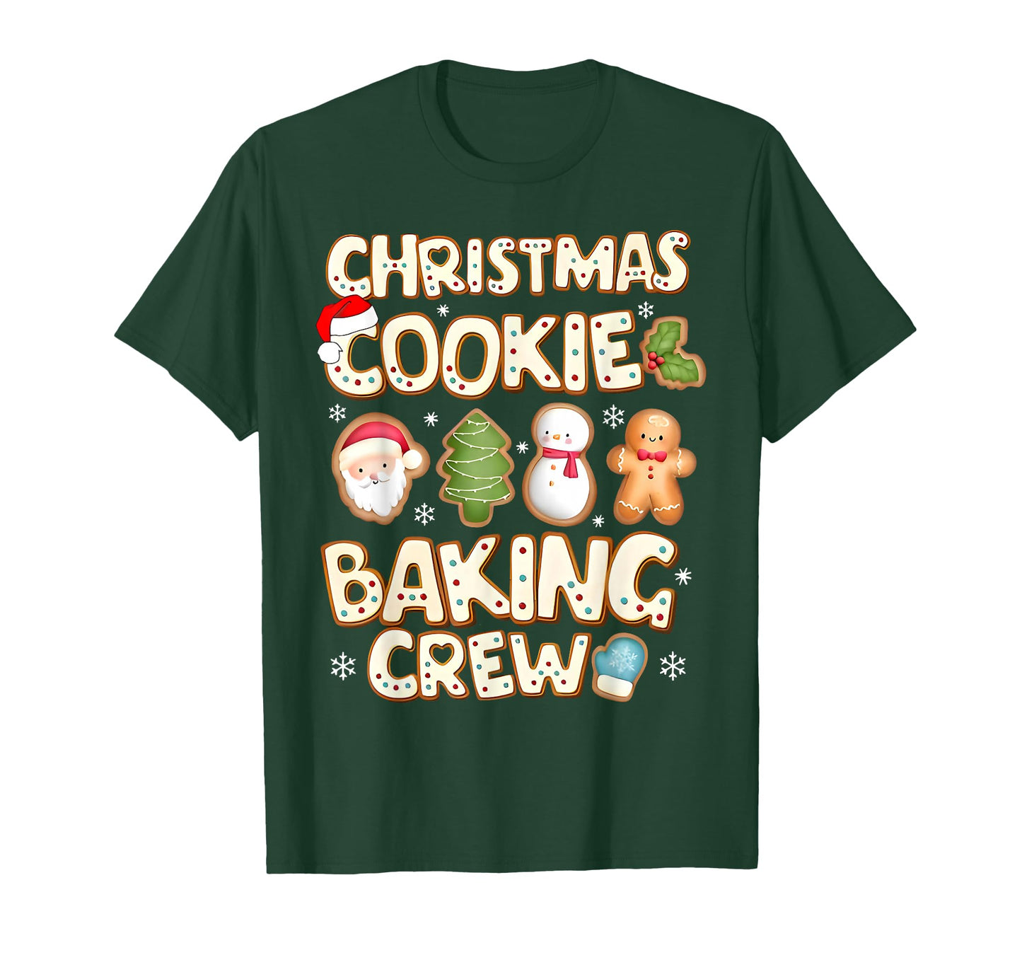 Santa Squad Snowman Gingerbread Christmas Cookie Baking Crew T-Shirt