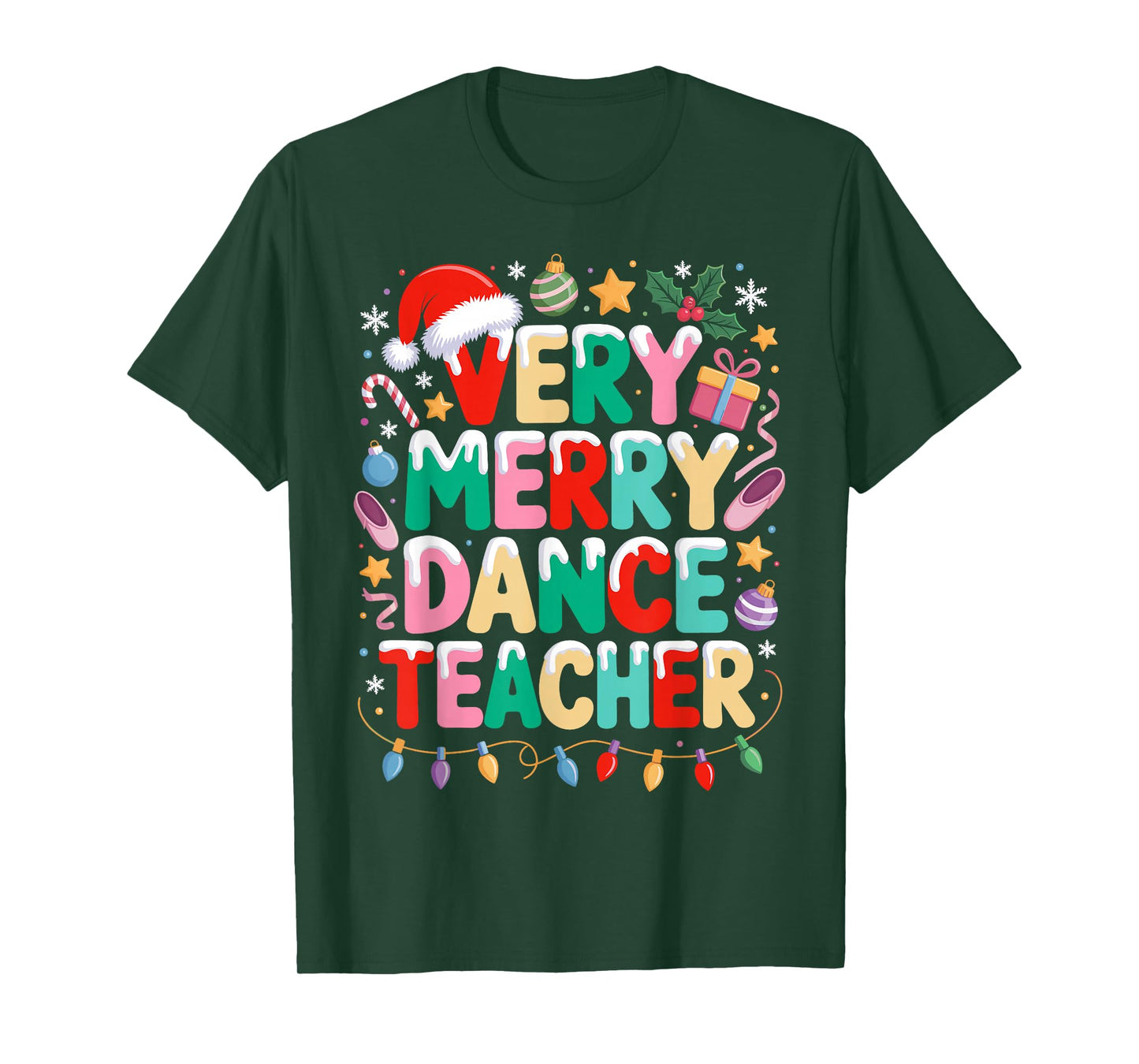 Very Merry Dance Teacher Christmas Ballet Dancer Dancing T-Shirt
