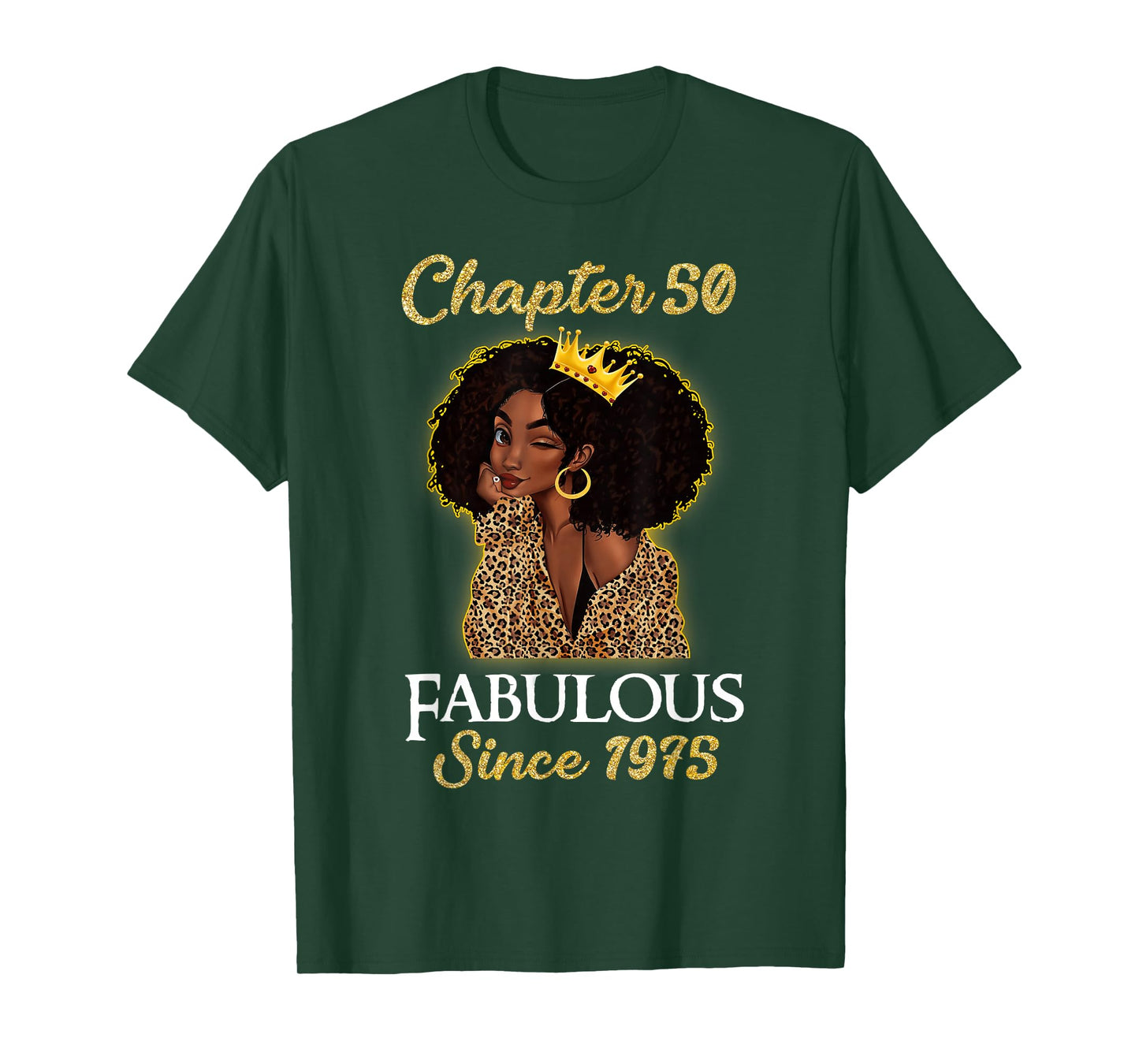 Chapter 50 Fabulous Since 1975 50th Birthday Girls Leopard T-Shirt