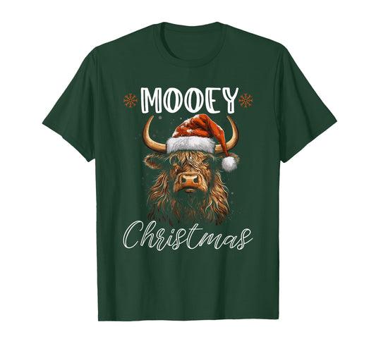 Christmas Highland Cow, Mooey Christmas Western Girl Country T-Shirt
