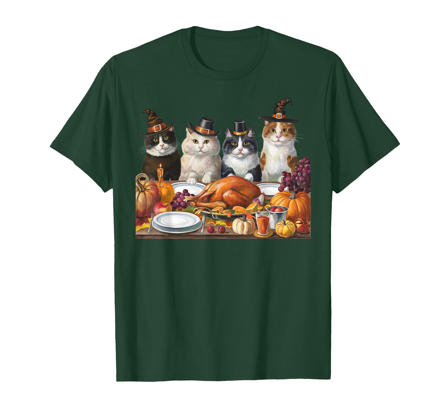 Thanksgiving Day Cat Squad Turkey Gifts For Men Women Kid T-Shirt