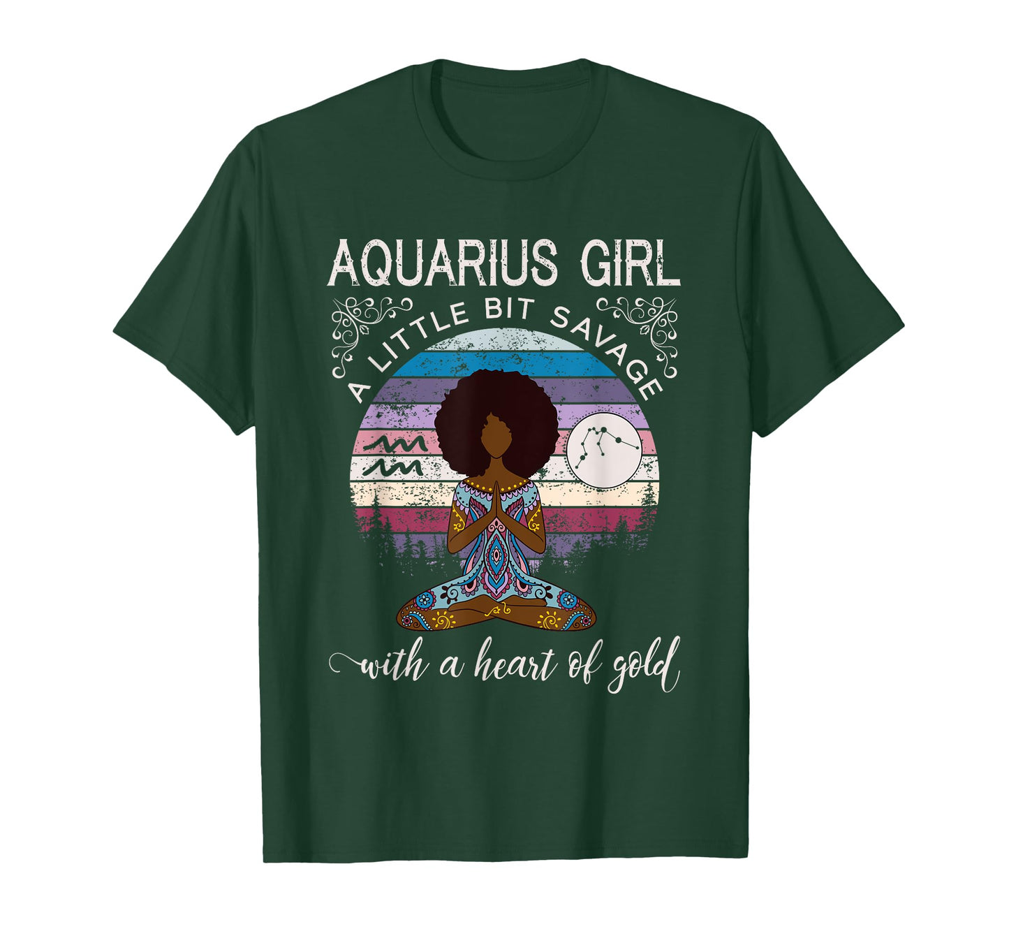 Aquarius Girl Afro February Birthday Shirt for Black Women T-Shirt