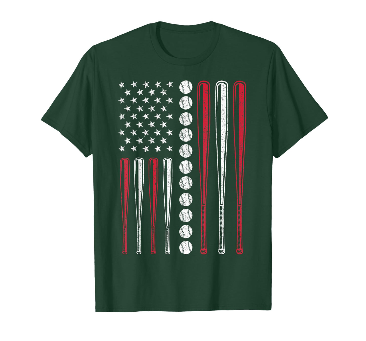 Patriotic Baseball 4th of July Men USA American Flag Boys T-Shirt