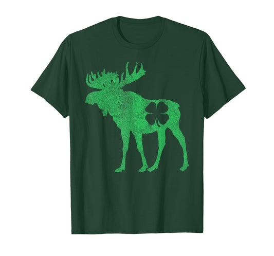 St Patrick's Day Moose Irish Shamrock Saint Paddy's T-Shirt