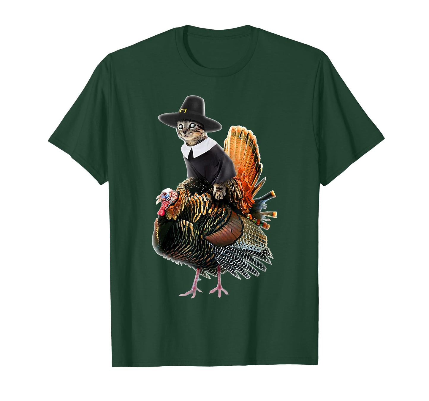 Thanksgiving Cat Pilgrim Costume Thanksgiving Turkey Gift T-Shirt