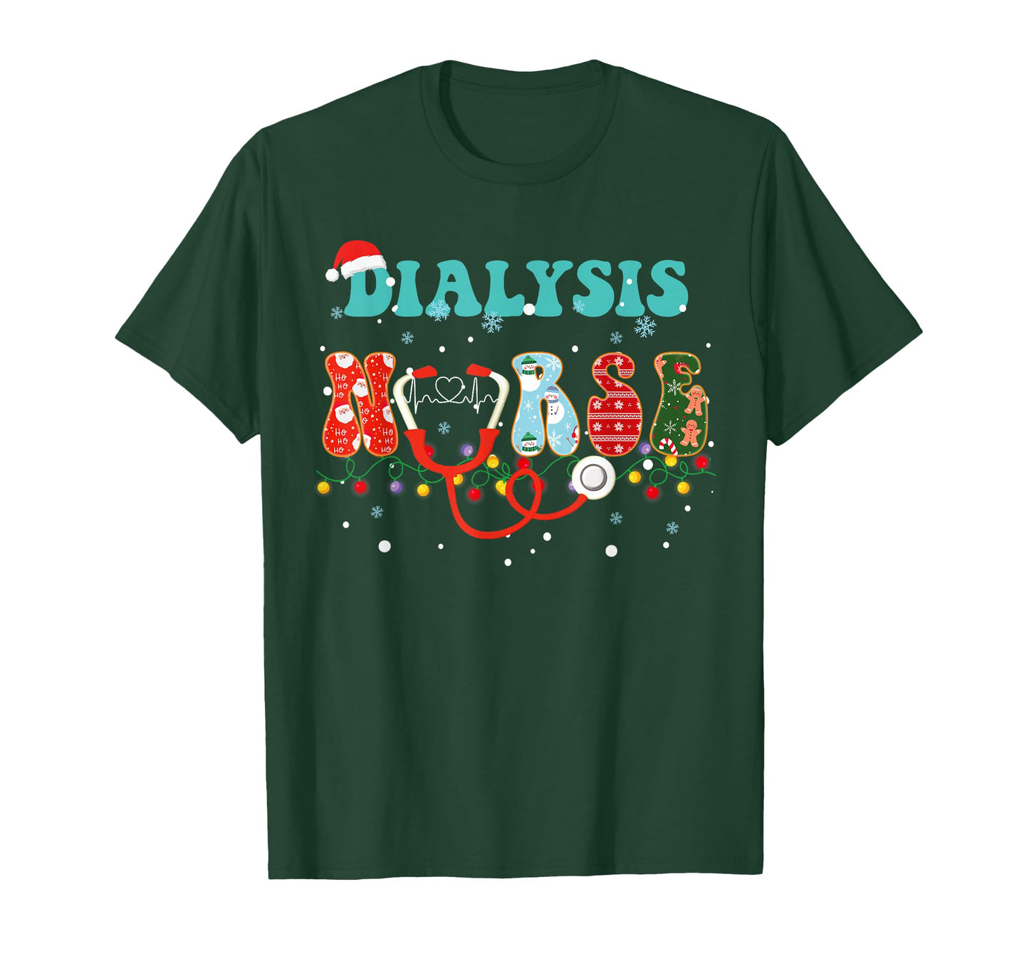 Christmas Dialysis Nurse RN Nephrology X-Mas Pajama groovy T-Shirt