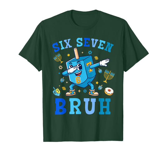 67 Hanukkah Six Seven Bruh Chanukah Dreidel Dabbing 6 7 Meme T-Shirt