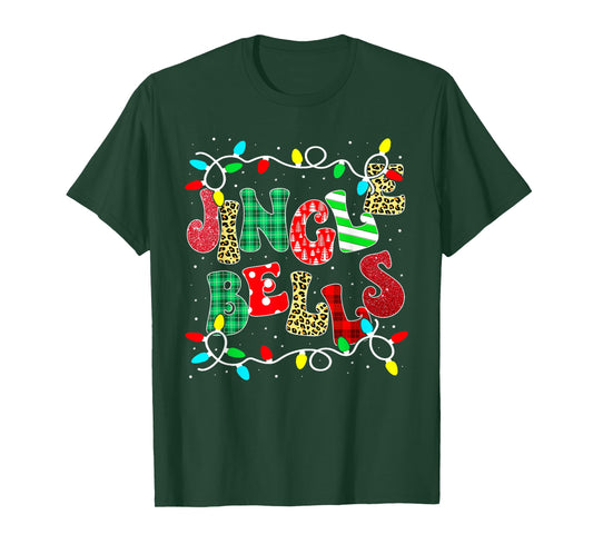 Christmas Red Plaid Jingle Bells Christmas Family Pajama T-Shirt