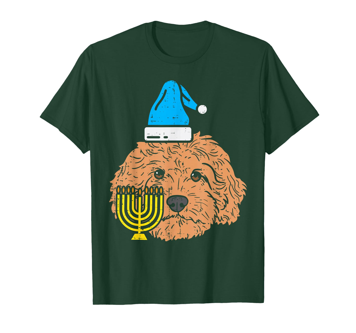 Goldendoodle Menorah Jewish Animal Pet Dog Hanukkah Gift T-Shirt