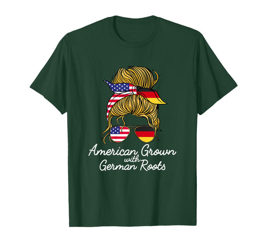 American Grown with German Roots Germany and USA Flag T-Shirt