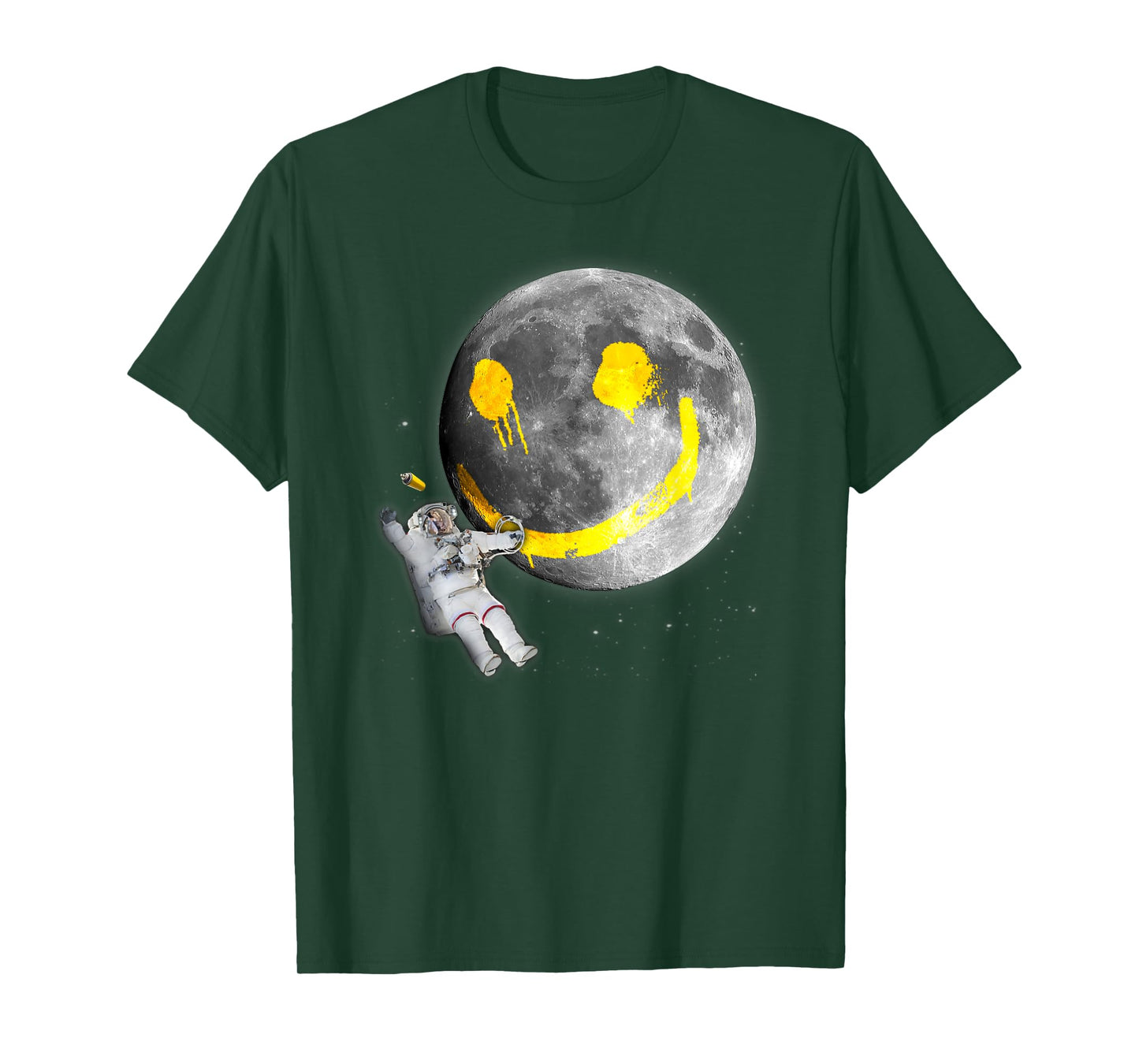 "Happy Face Moon Graffiti" Astronaut Space Nerd T-shirt T-Shirt