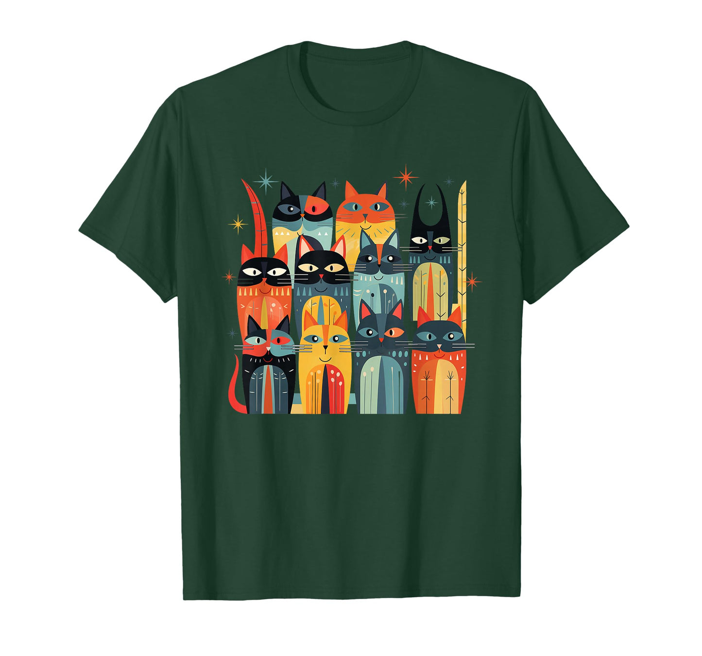 Vintage Retro Mid Century Modern Look Cats 50s 60s Style T-Shirt