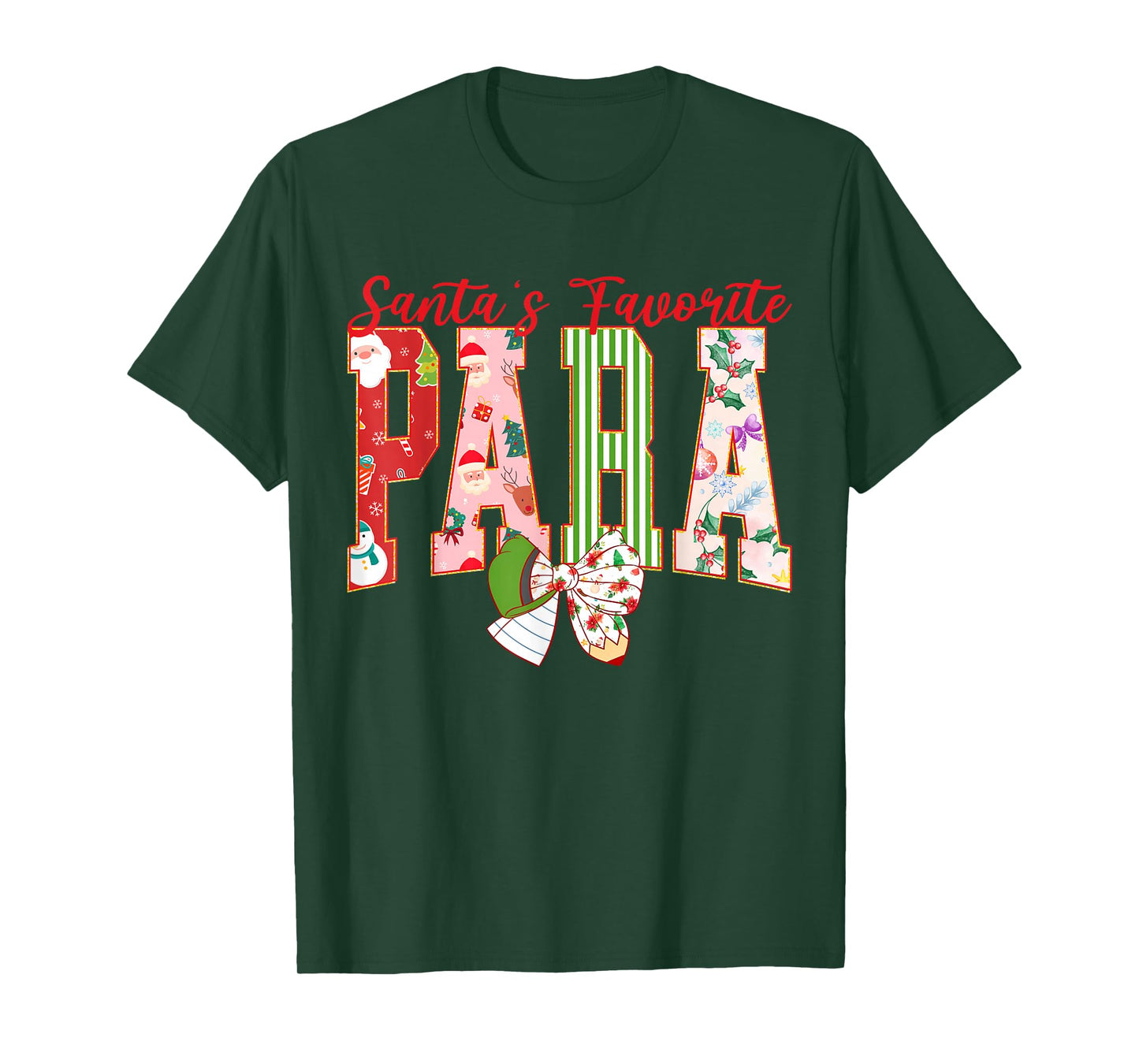 Cute Santas Favorite para Christmas Paraprofessional Teacher T-Shirt