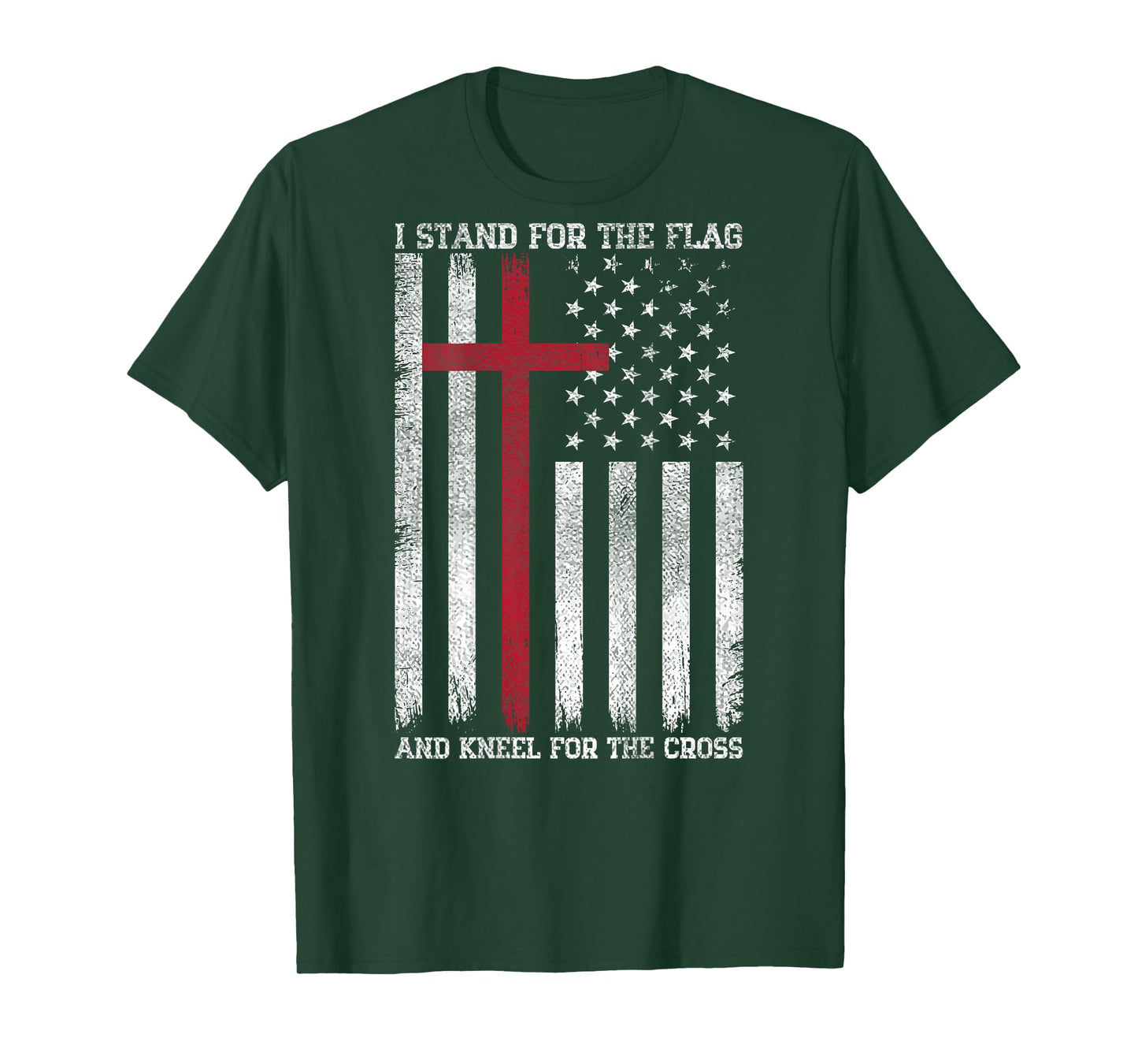 I Stand for The Flag Kneel for The Cross USA American Flag T-Shirt