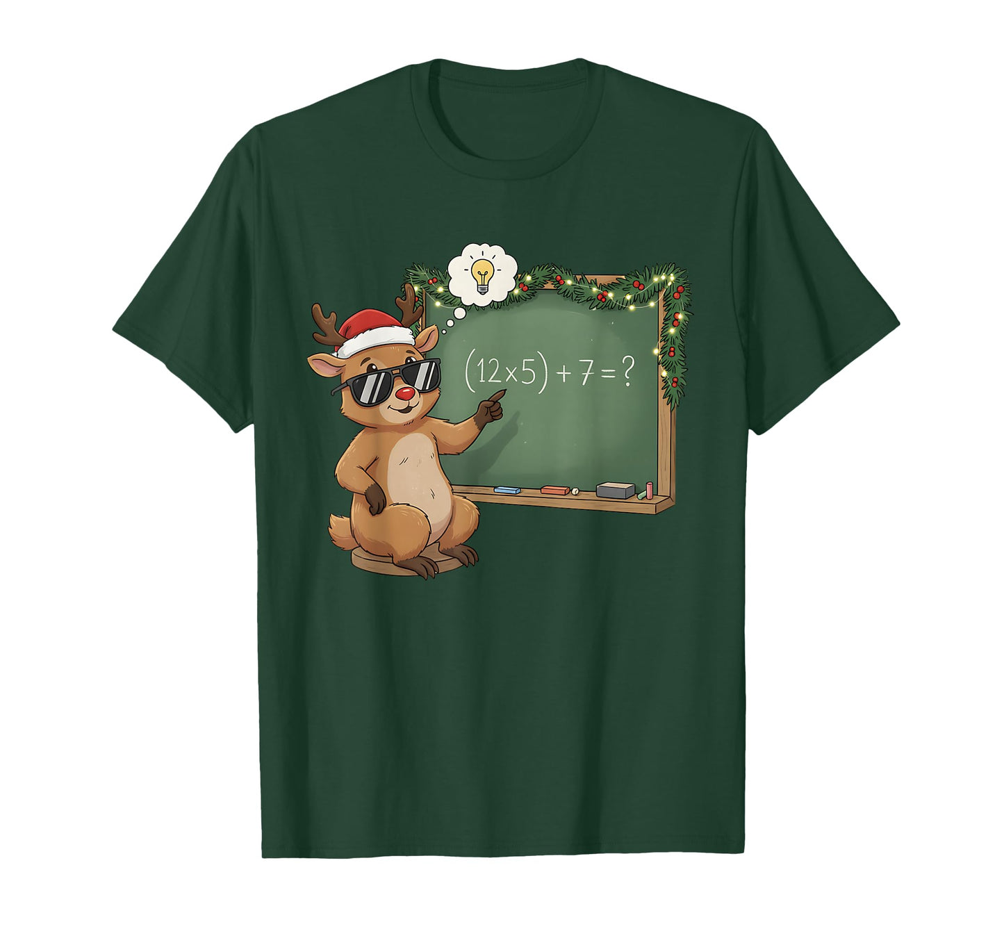 Christmas 67 Teacher Reindeer Six Seven Meme Do The Math Tee T-Shirt