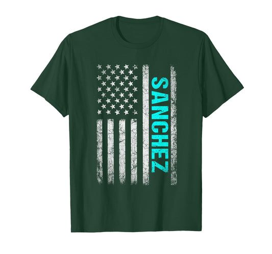 Sanchez Name American Flag - Sanchez Last Name T-Shirt