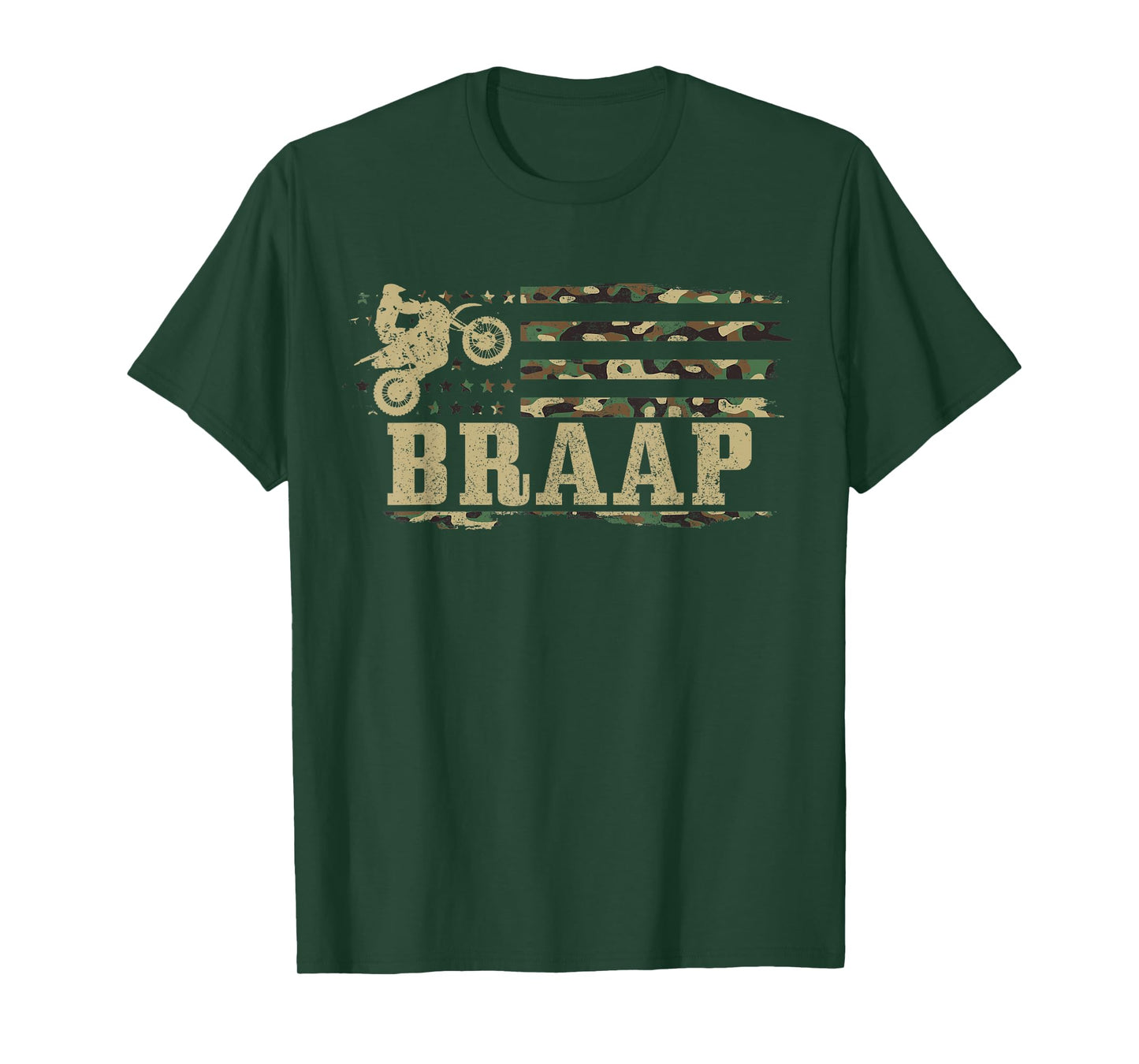 Braap Dirt Bike Patriotic Motocross American Flag Gift Men T-Shirt