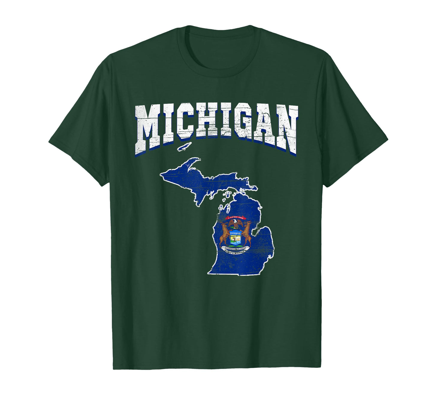 US Citizen Proud America State Flag Land Map Michigan T-Shirt