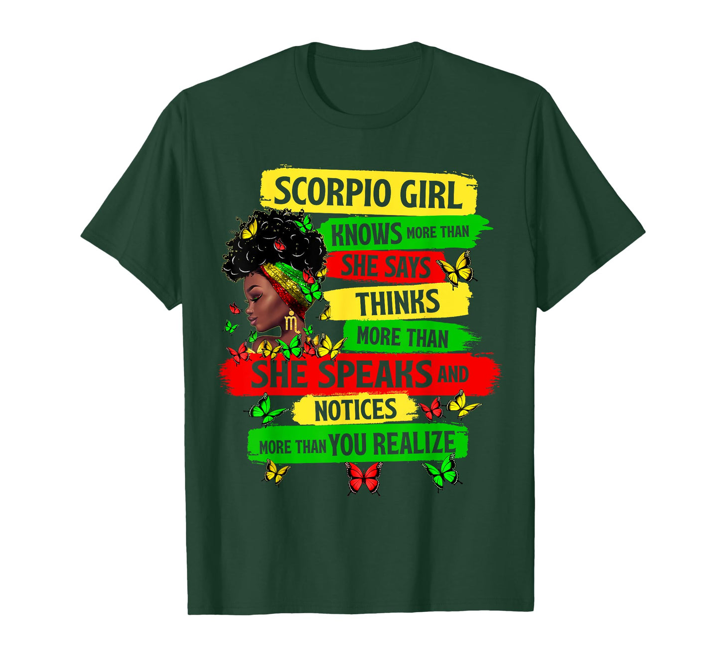 Proud Scorpio Girl Melanin Zodiac Birthday Black Women T-Shirt