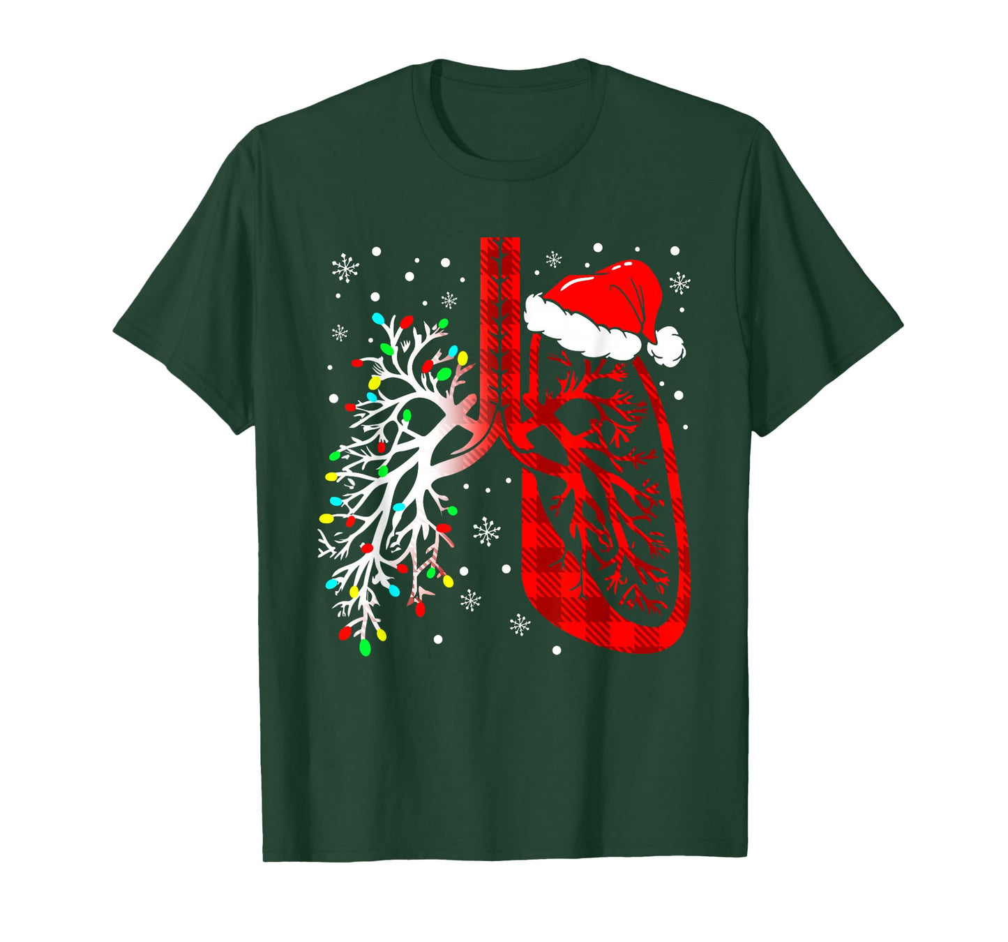 Christmas Lung Lights Respiratory Therapist Holiday T-Shirt
