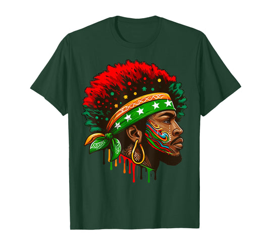 Juneteenth Flag African American Black History Face T-Shirt