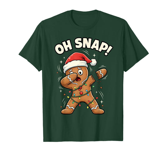 Oh Snap Dabbing Gingerbread Man Funny Christmas Xmas Holiday T-Shirt