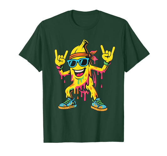Cool Banana Drip Rocking Funny Graphic Boys Kids Men Youth T-Shirt
