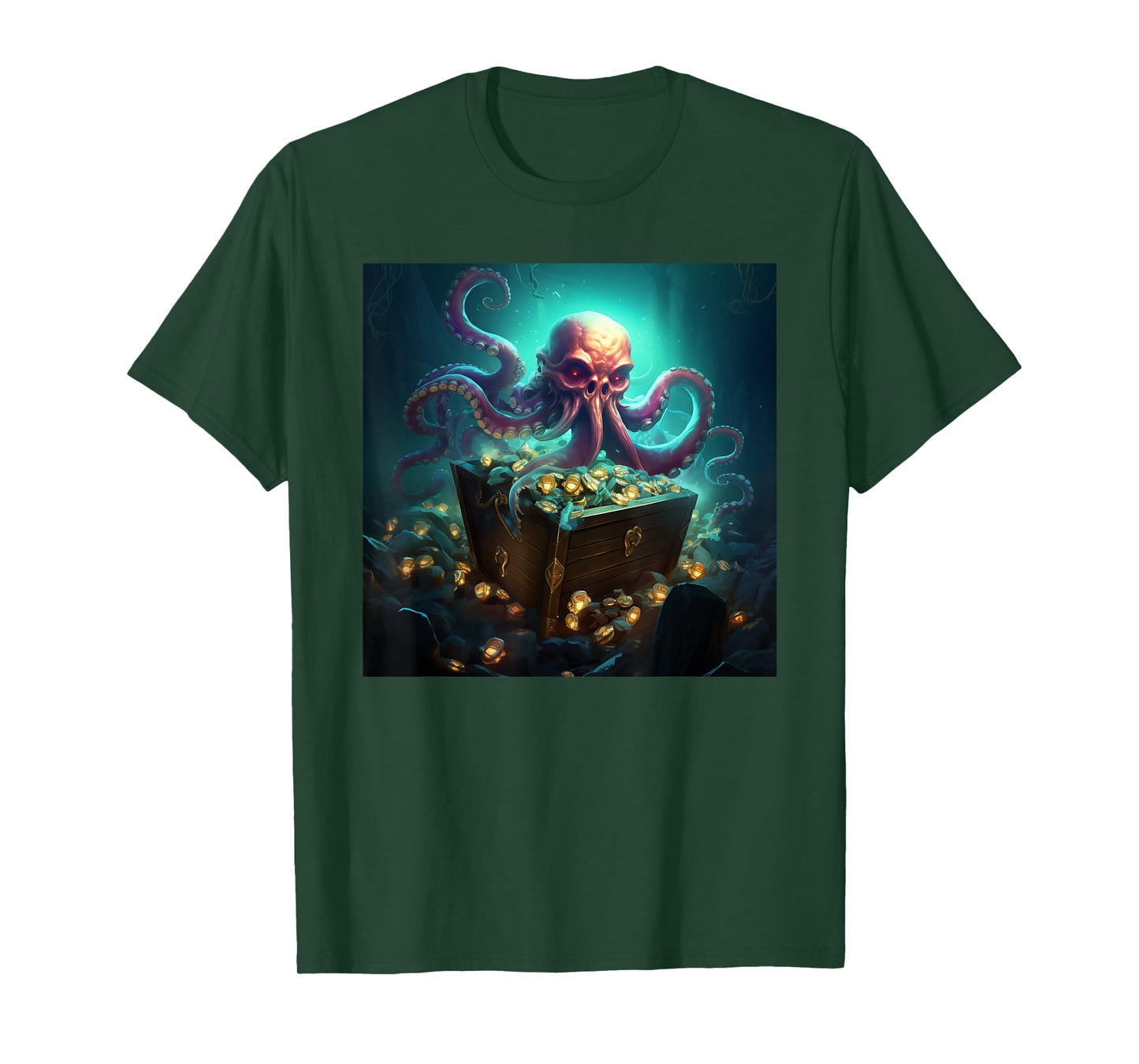 Kraken Treasure Chest Octopus T-Shirt