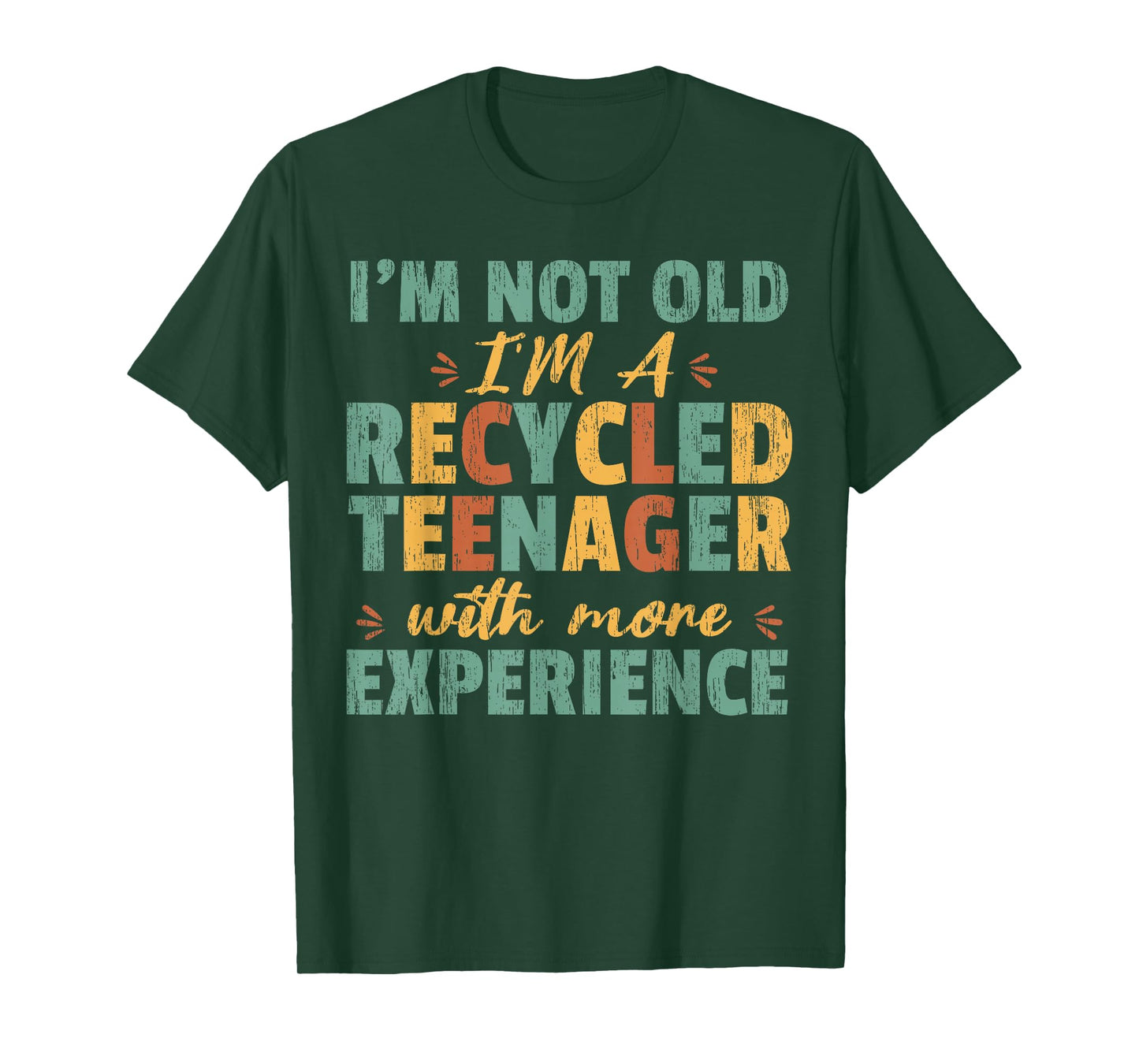 Recycled Teenager With More Experience Old Funny Retirement T-Shirt