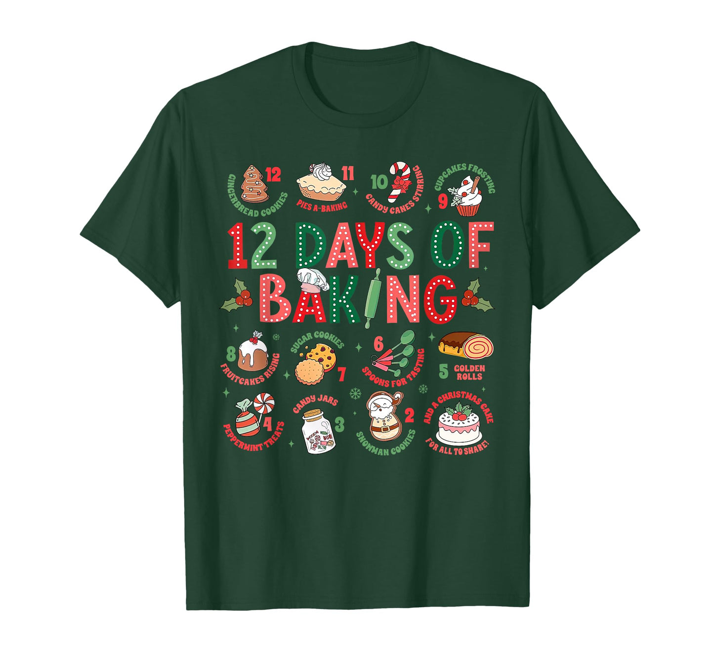 12 Days of Baking Baker Christmas Cook Chef Baking Lover T-Shirt