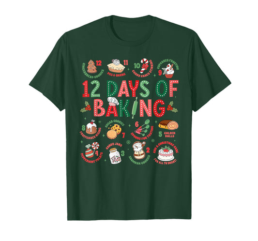 12 Days of Baking Baker Christmas Cook Chef Baking Lover T-Shirt