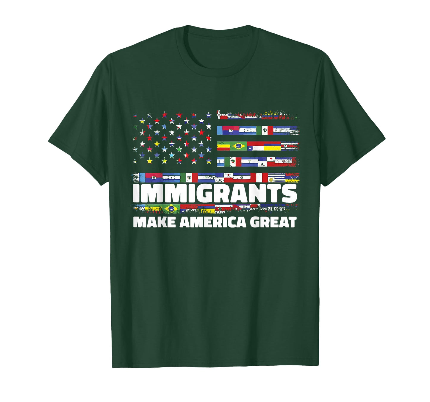 Immigrants Make America Great Immigrants Mexico USA Flag T-Shirt