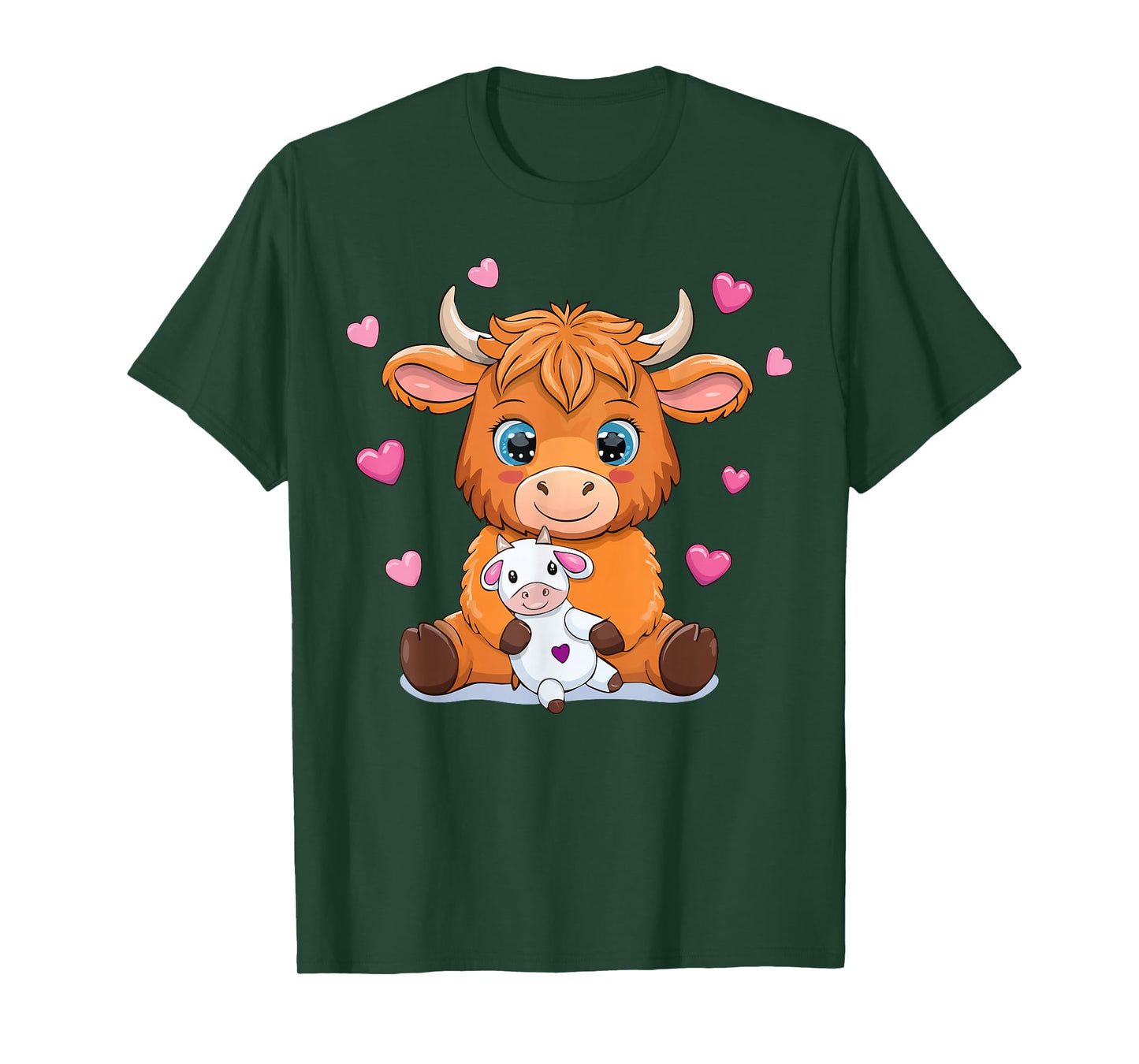 Cute Highland Cow Hugging Toy Farmer Farm Country T-Shirt
