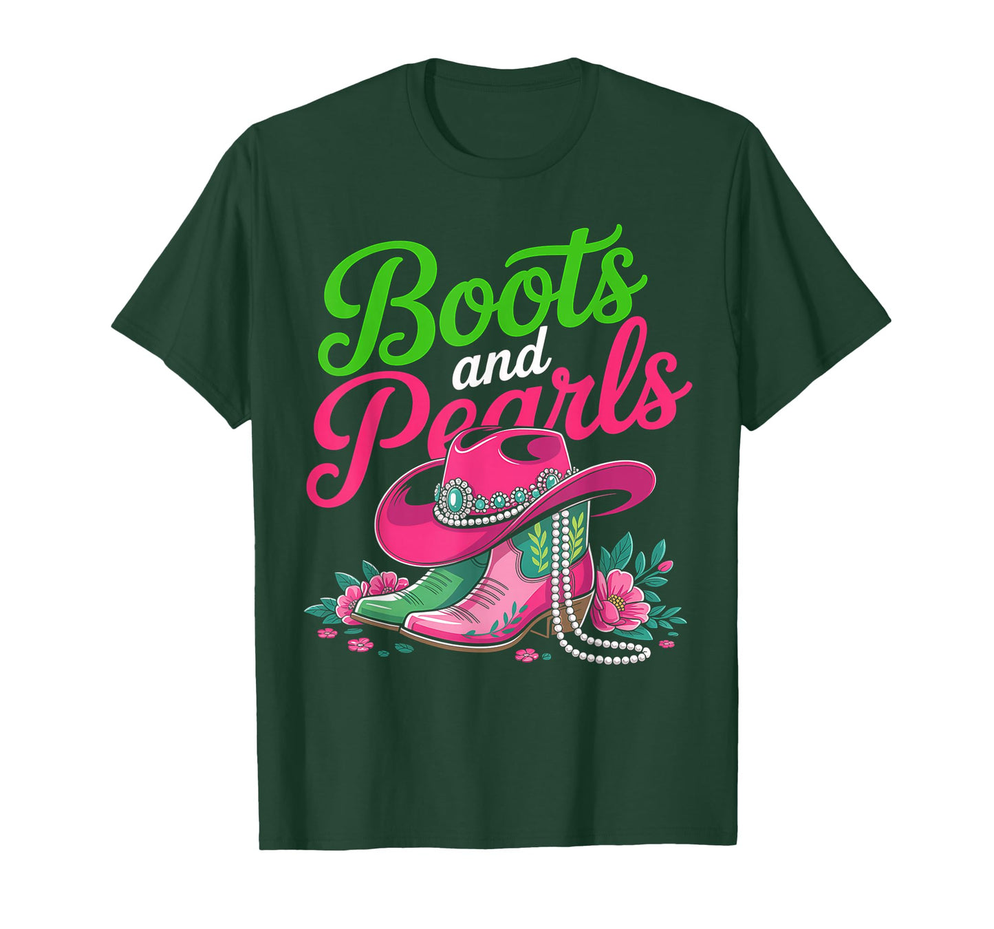 Boots To The Ground Pink Cowgirl T-Shirt
