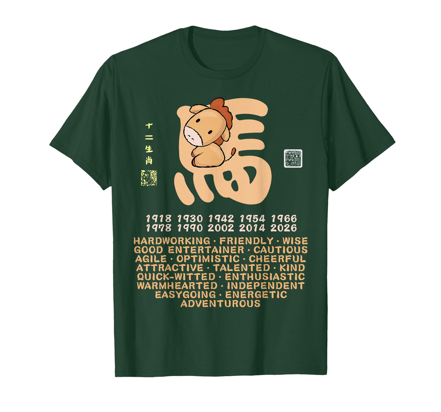 Cute Horse Chinese Zodiac Animal Personality Trait T-Shirt T-Shirt