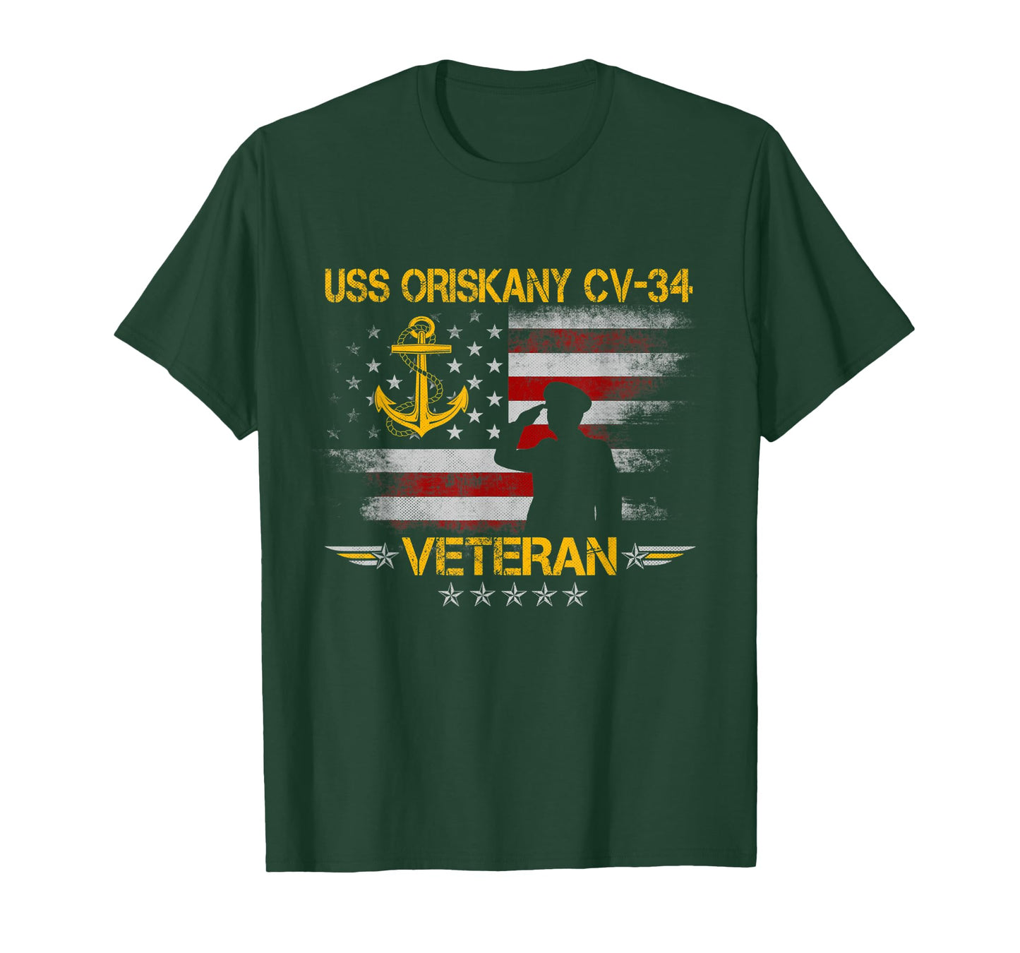 USS Oriskany (CV-34) Aircraft Carrier Veteran Flag Vintage T-Shirt