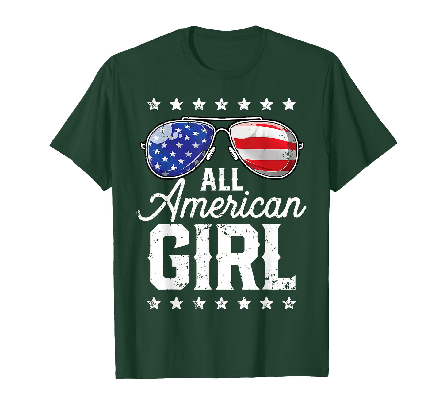 All American Girl 4th of July Family Matching Sunglasses T-Shirt