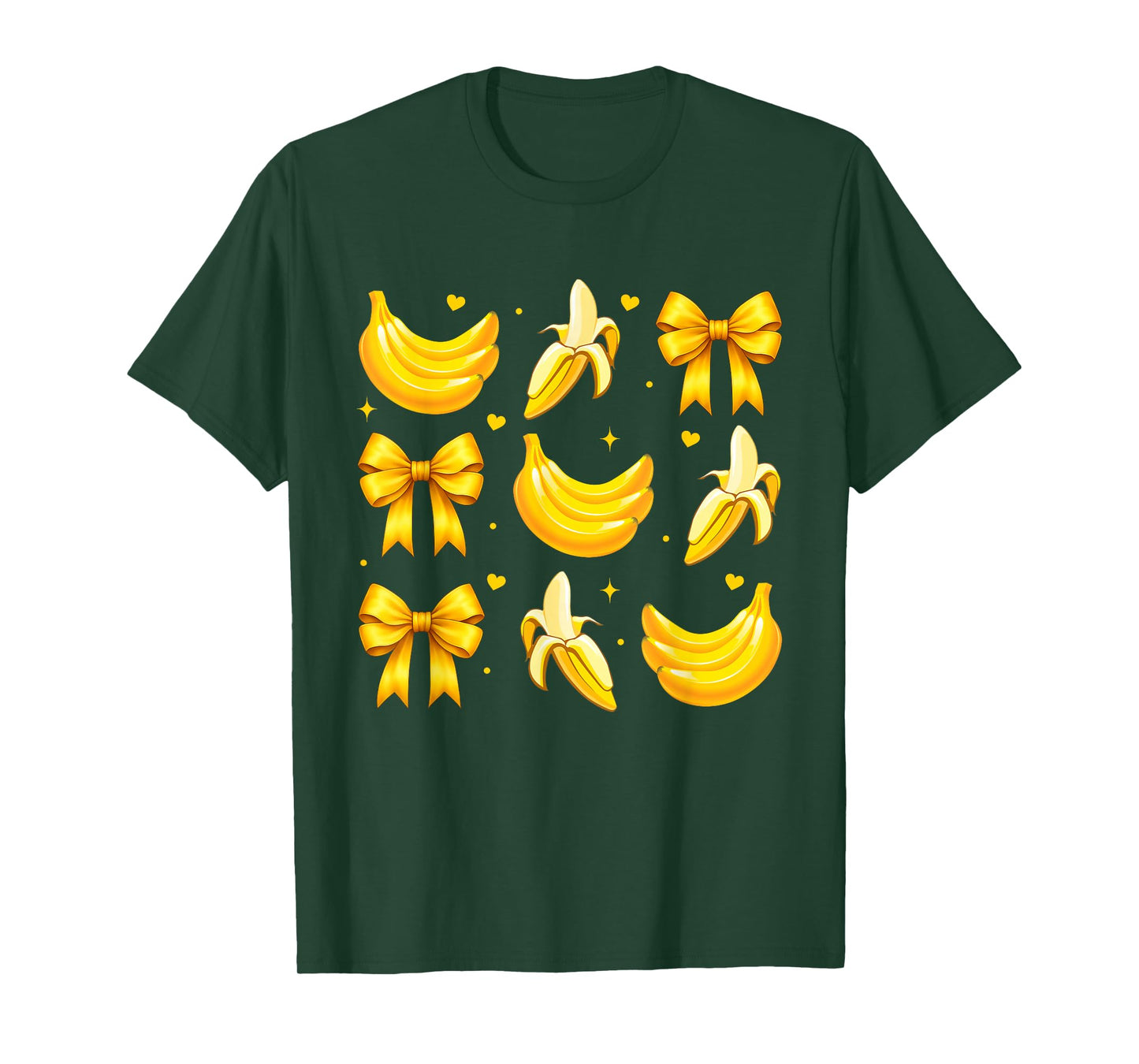 Banana Coquette Bow Yellow Bananas T-Shirt