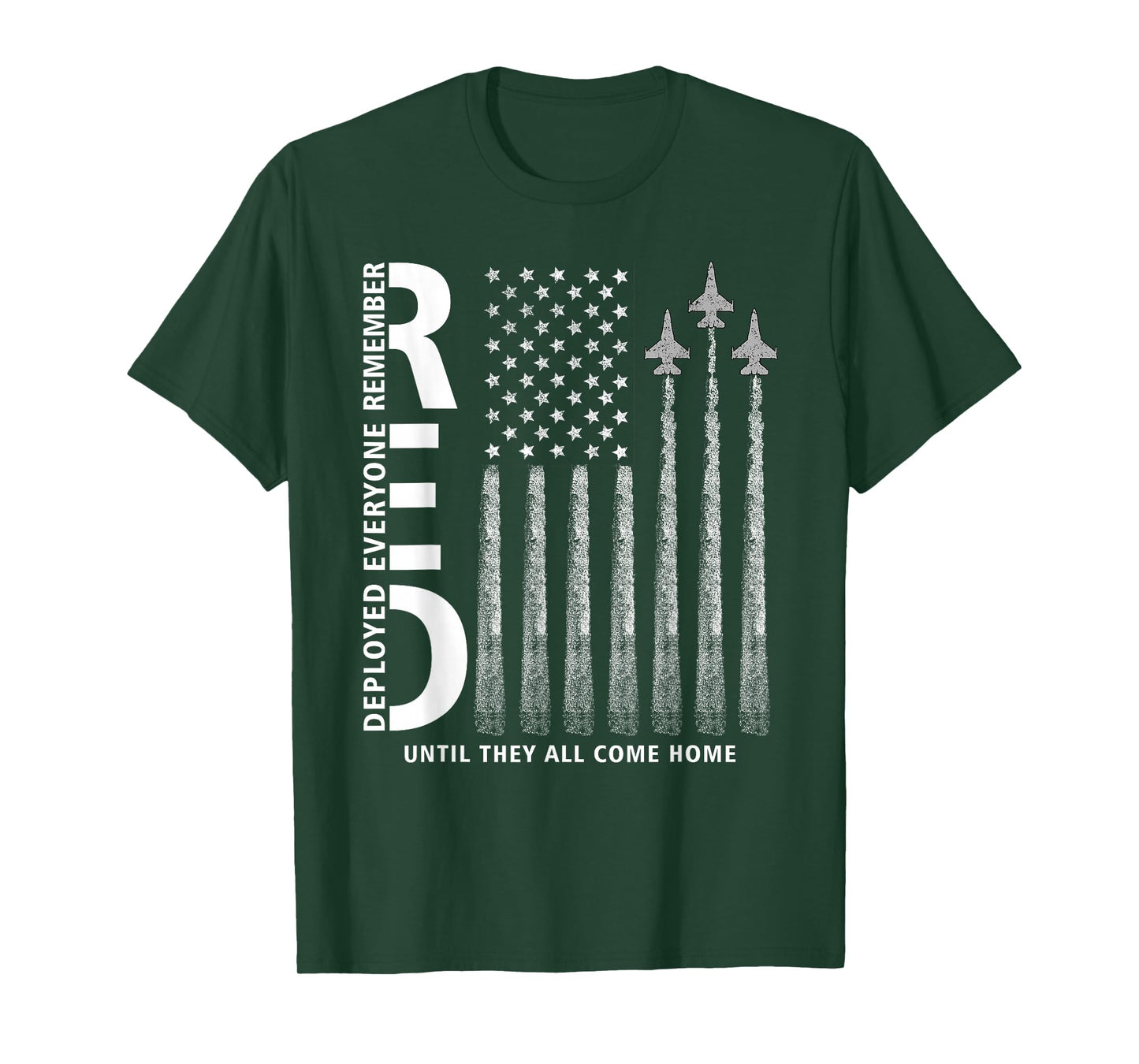 RED Friday Remember Everyone Deployed Military Jets Flag T-Shirt