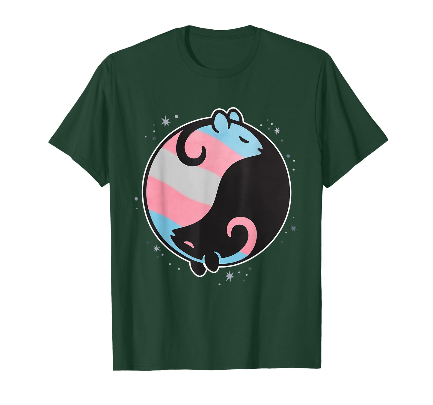 Transgender Rat Yin Yang LGBT Trans Pride Flag, Gay Month T-Shirt