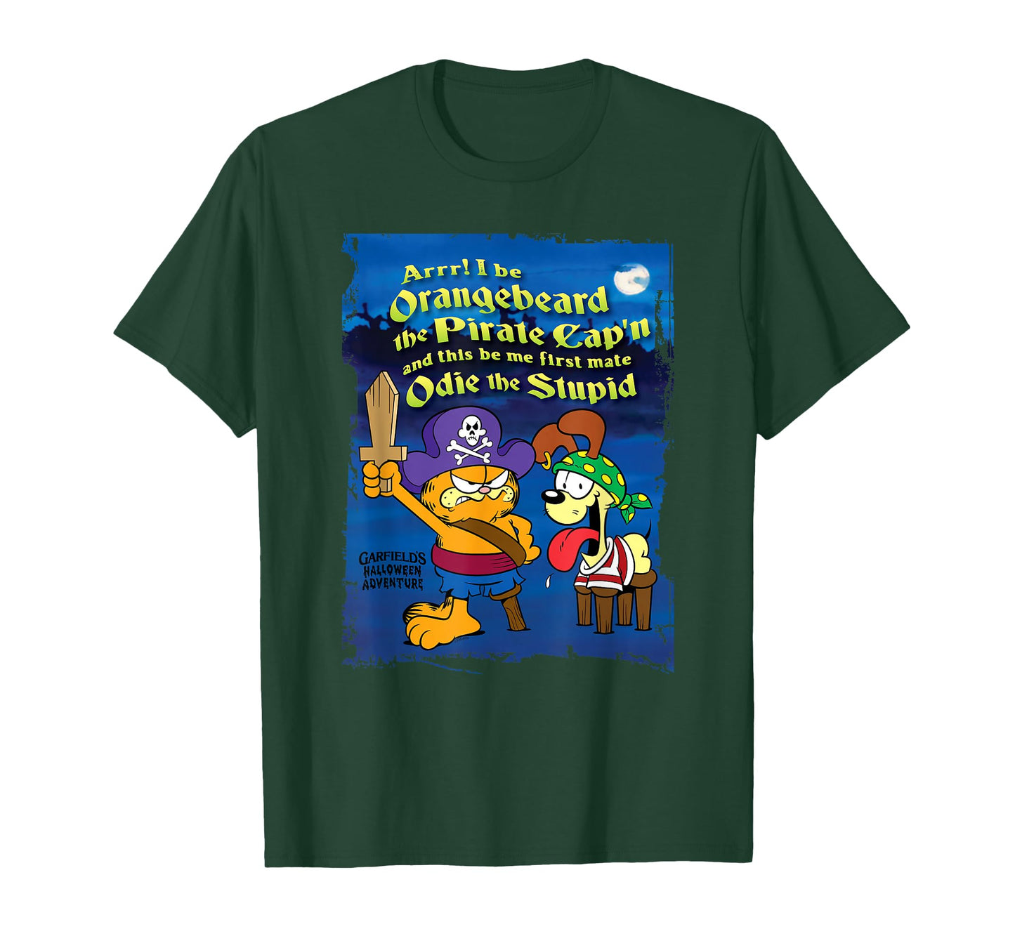 Garfield Arrr! Pirate Orangebeard and Odie Cartoon Cat T-Shirt