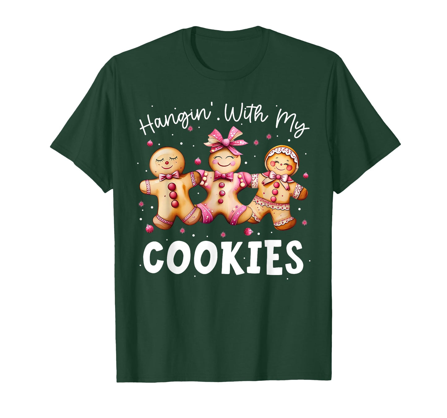 Hangin with My Cookies Gingerbread Women Christmas Teacher T-Shirt