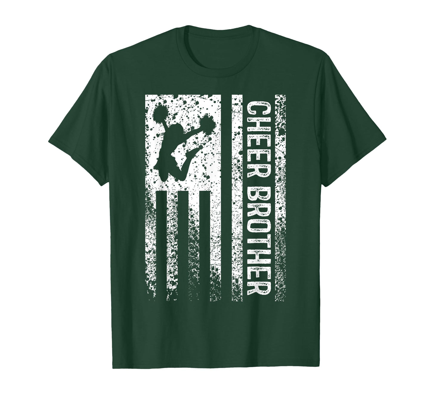 Cheer Brother Vintage American Flag Bro Cheerleader Squad T-Shirt