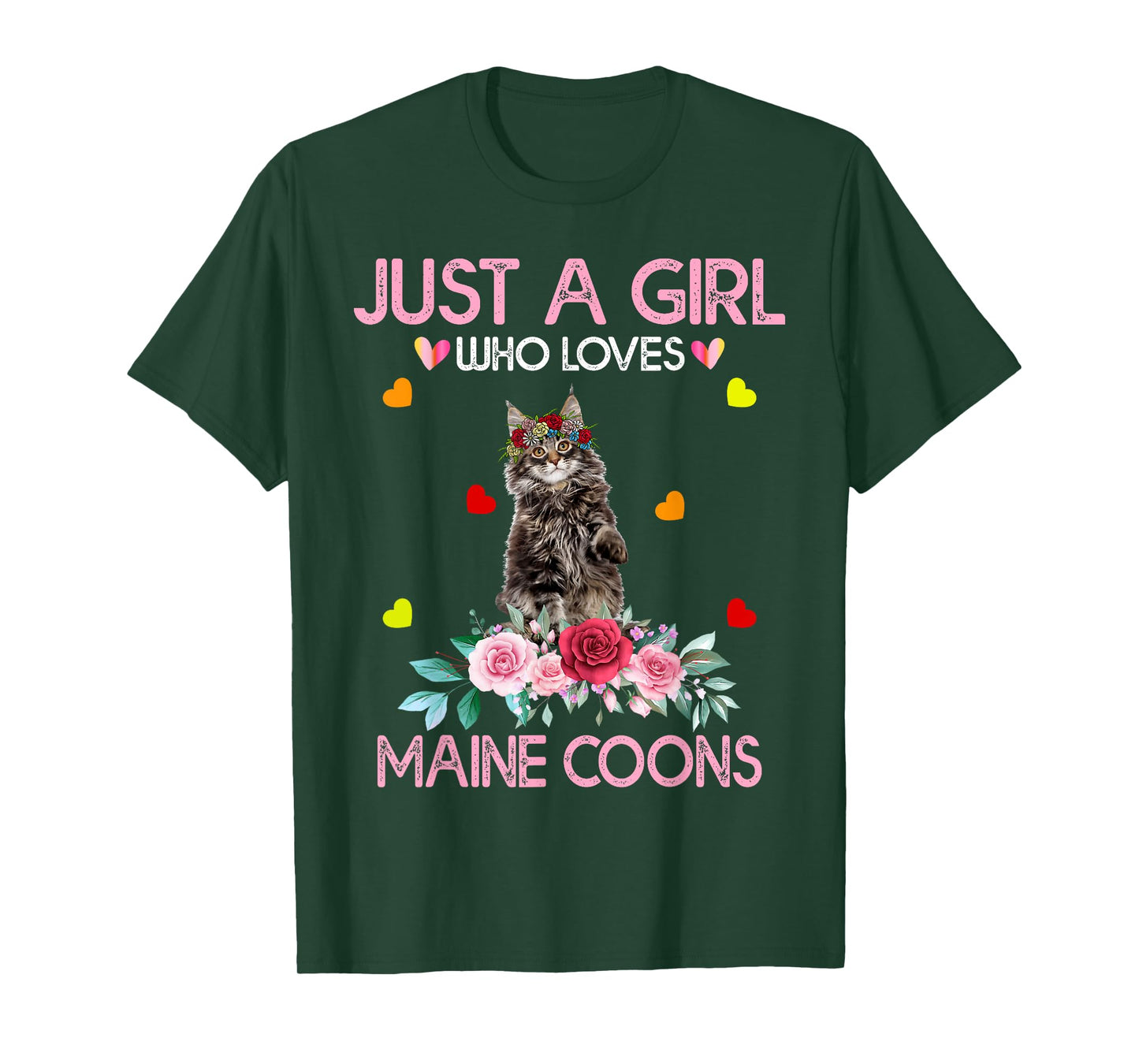 Maine Coon Cat Lover Gift Just A Girl Who Loves Maine Coons T-Shirt