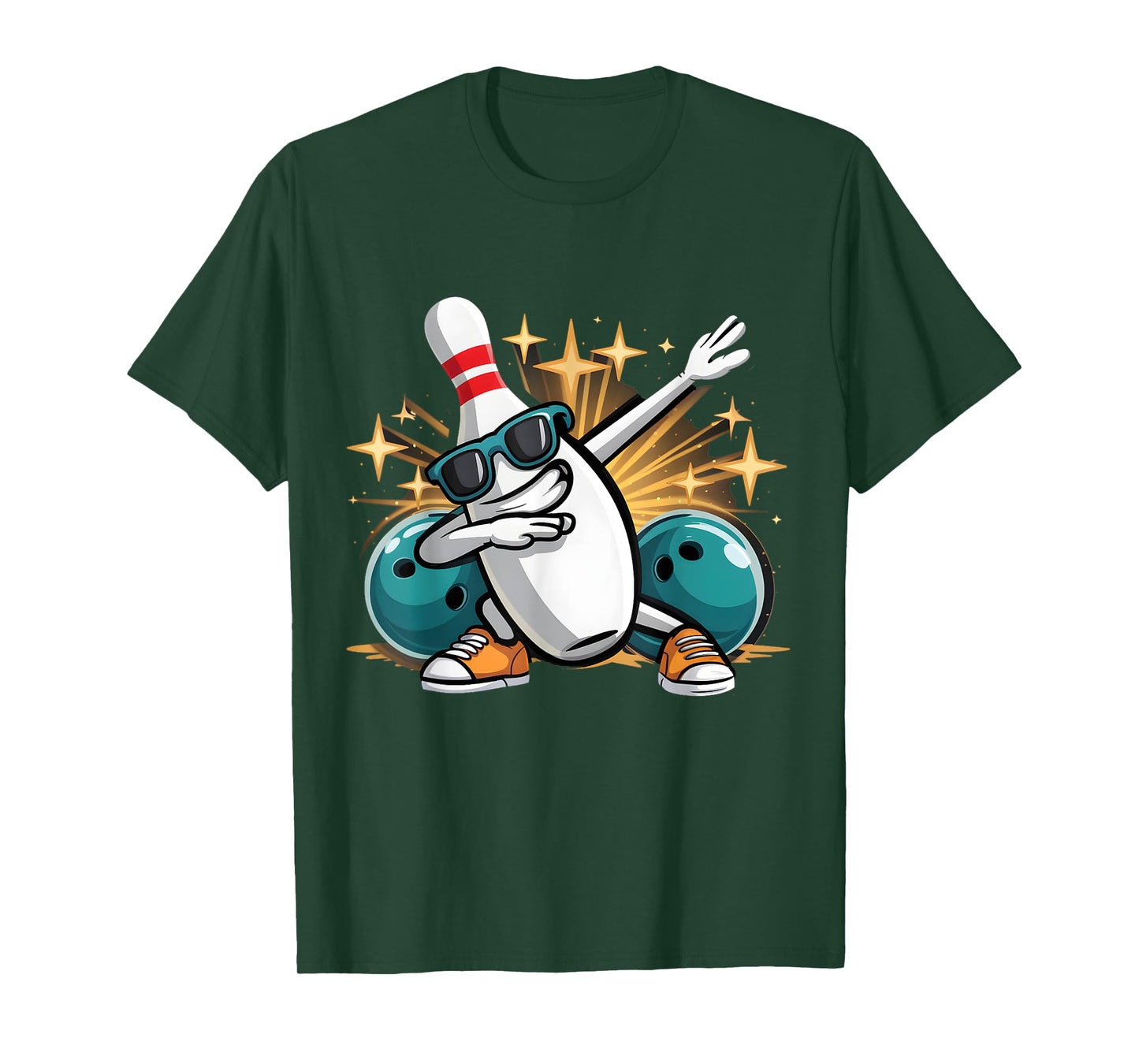 Dabbing Bowling Pin Sunglasses Bowler Player Bowling Squads T-Shirt