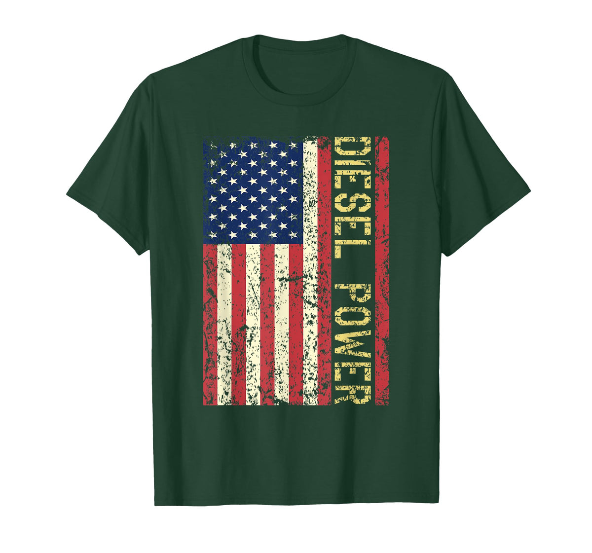 Vintage USA Flag Diesel Power Patriotic Truck Turbo Mechanic T-Shirt