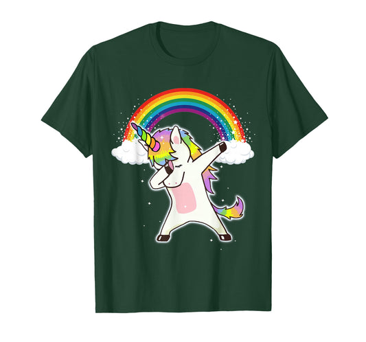 Dabbing Unicorn T Shirt - Funny Dab Dance Rainbow Squad T-Shirt