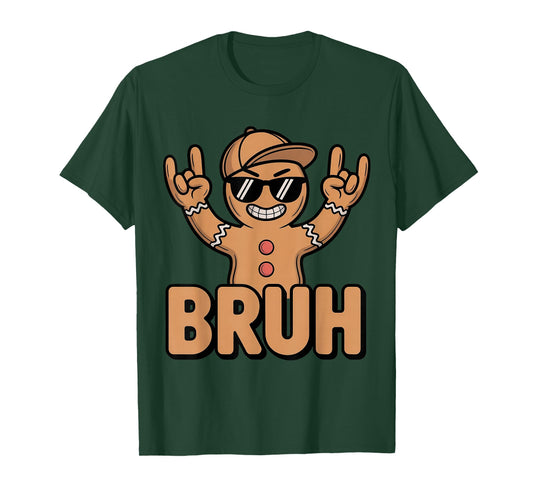 Gingerbread Rock Bruh Funny Saying Meme Boys Men Christmas T-Shirt