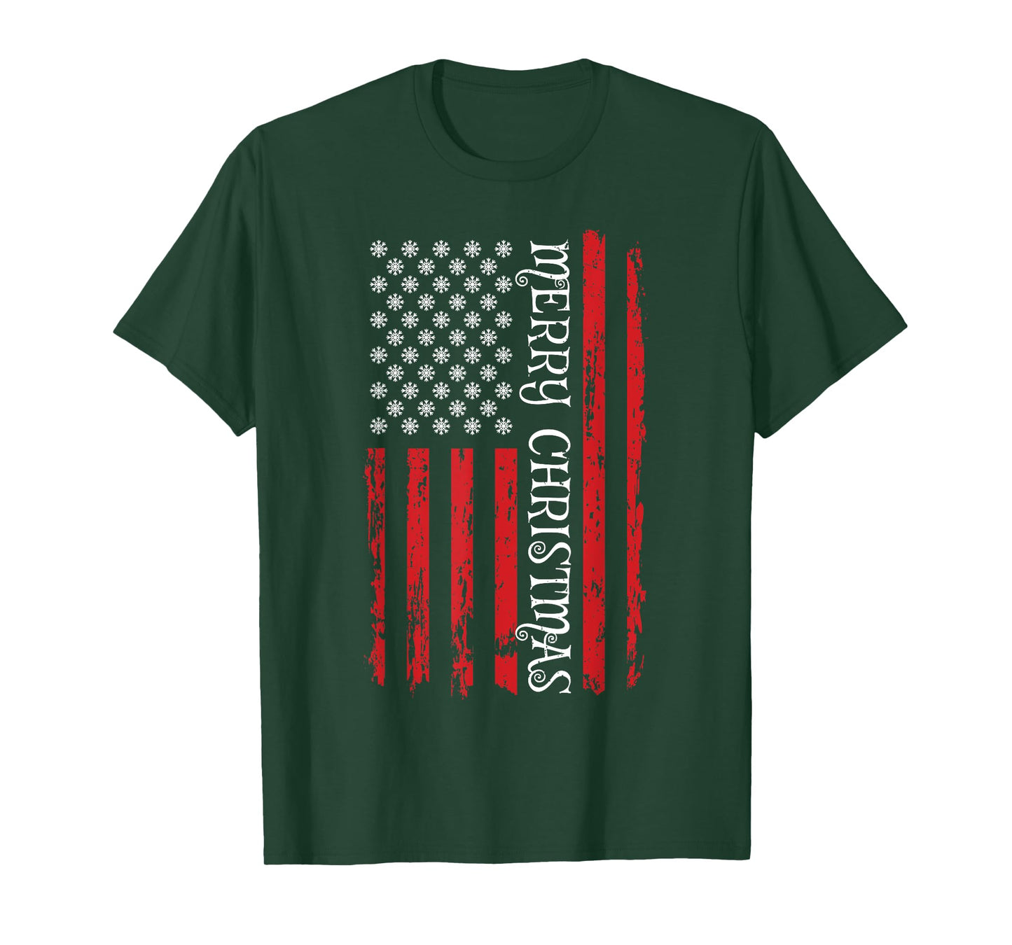 Patriotic USA Flag Shirt Men Women Kids Merry Christmas T-Shirt